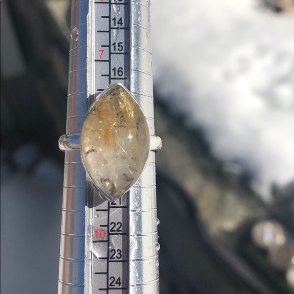 GOLDEN RUTILE 925 STERLING SILVER RING, SIZE 8.5 - Picture 11 of 12